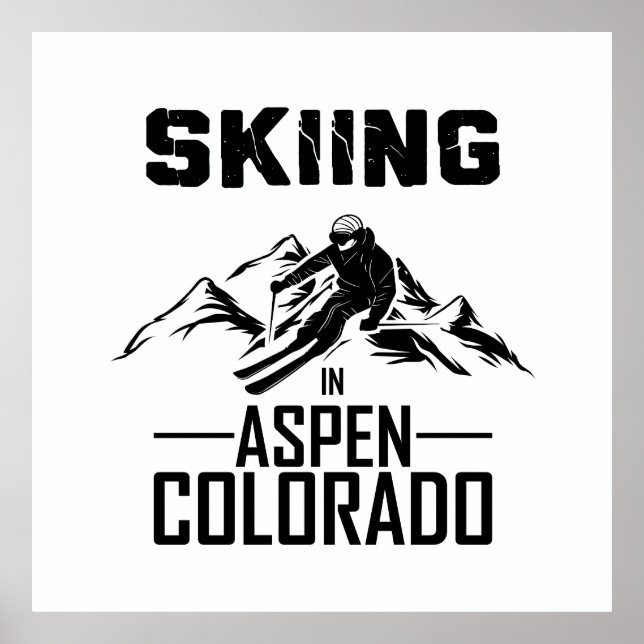 Skifahren in Aspen Colorado Poster (Vorne)