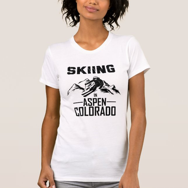 Skifahren in Aspen Colorado T-Shirt (Vorderseite)