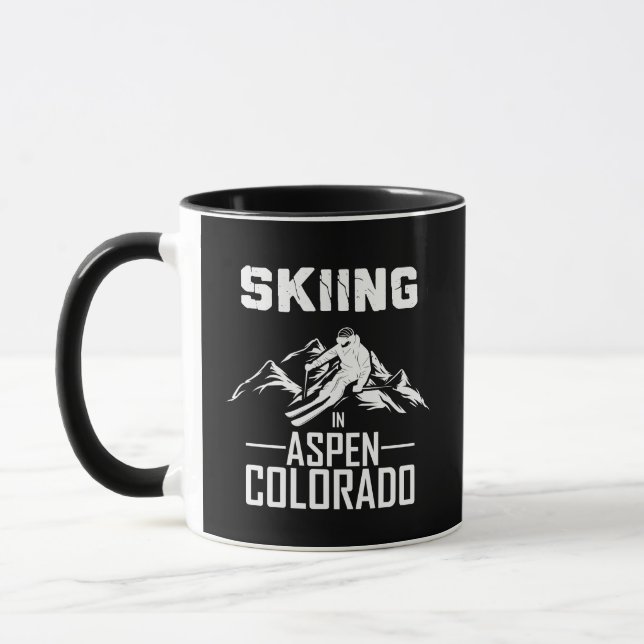 Skifahren in Aspen Colorado Tasse (Links)