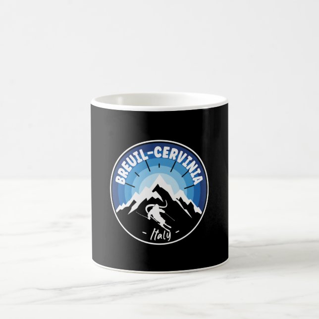 Skifahren in Breuil-Cervinia Italien Kaffeetasse (Mittel)