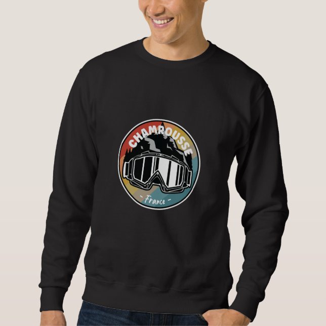 Skifahren in Chamrousse Frankreich Sweatshirt (Vorderseite)