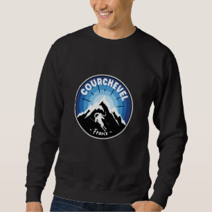 Skifahren in Courchevel France Blue Sweatshirt