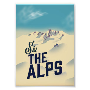 Skifahren in den Alpen Fotodruck