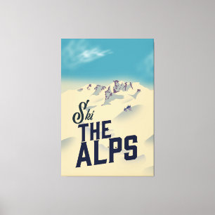 Skifahren in den Alpen Leinwanddruck