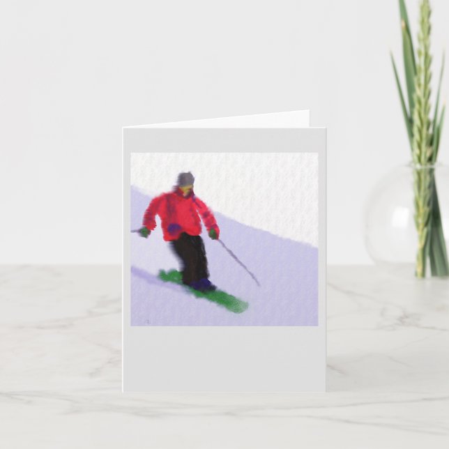 Skifahren in der Skipiste Karte (Vorderseite)