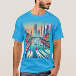 Skifahren in der Stadt T-Shirt