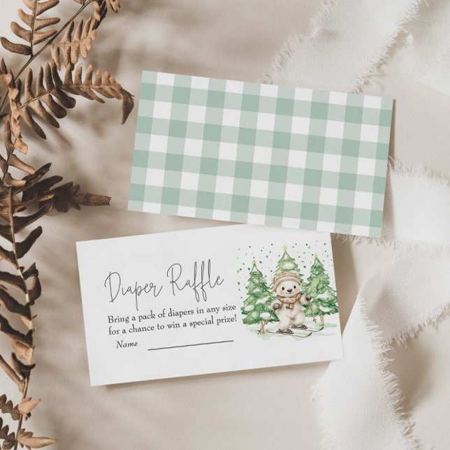 Skifahren in die Elternschaft Babydusche Windelwin Begleitkarte (Von Creator hochgeladen)