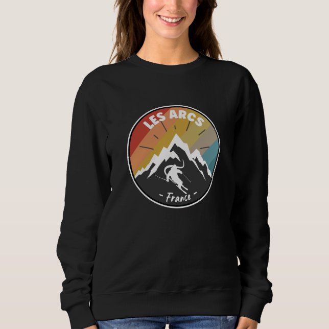 Skifahren in Frankreich Les Arcs Sweatshirt (Vorderseite)