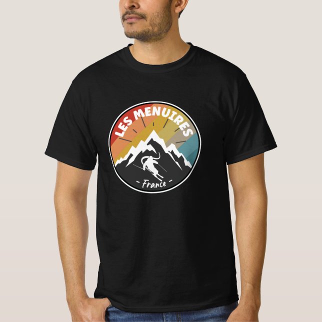 Skifahren in Frankreich Les Menuires T-Shirt (Vorderseite)