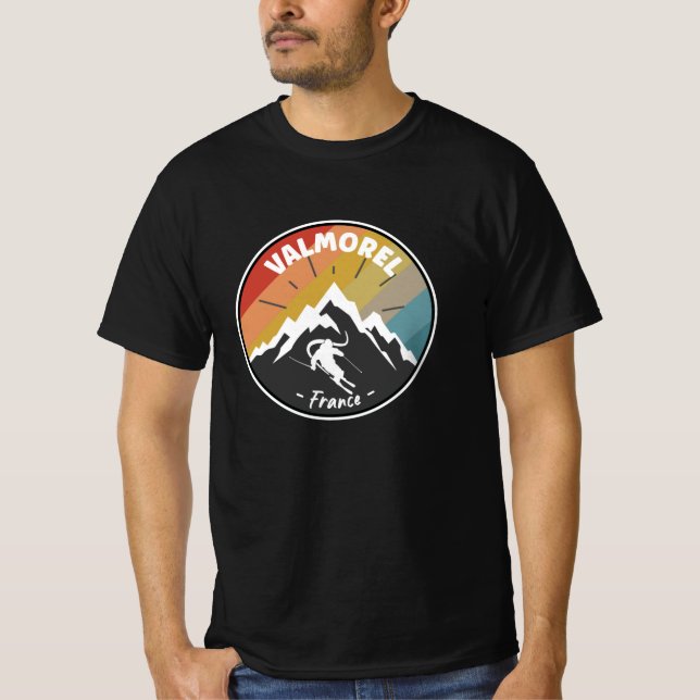 Skifahren in Frankreich Valmorel T-Shirt (Vorderseite)