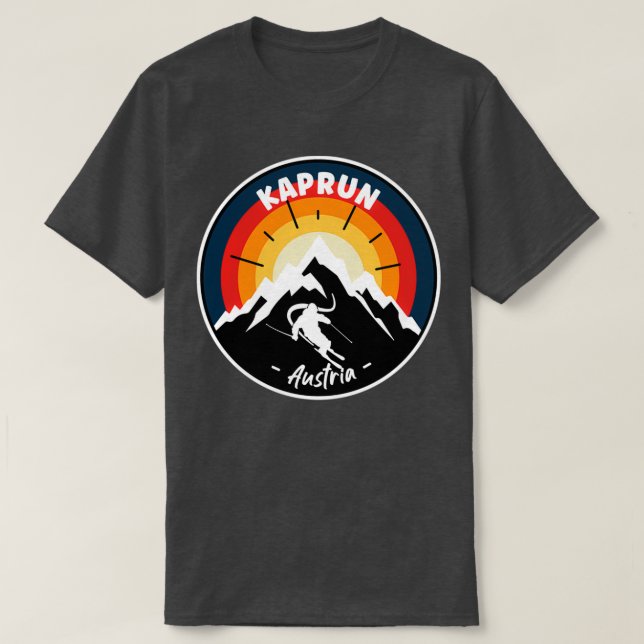 Skifahren in Kaprun Österreich Vintag T-Shirt (Design vorne)