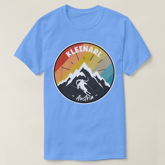 Skifahren in Kleinarl Österreich T-Shirt (Design vorne)