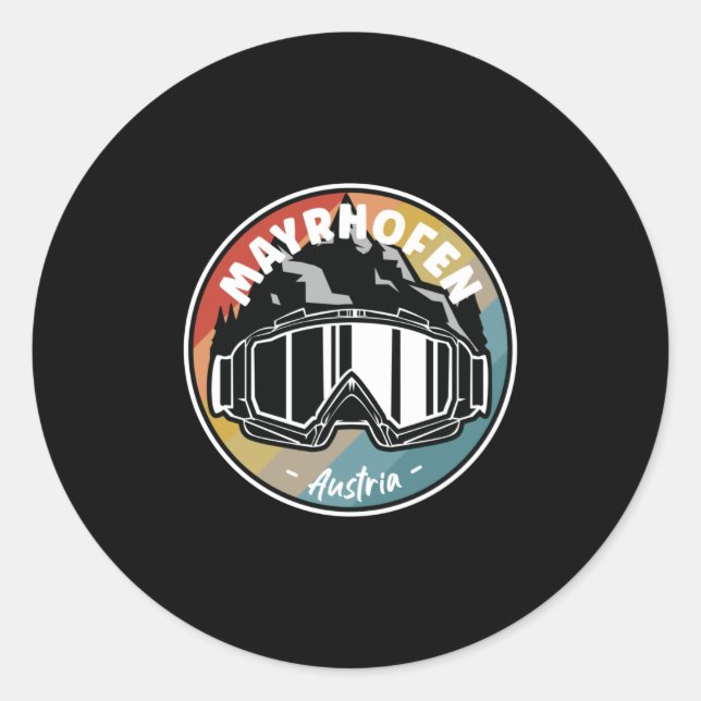 Skifahren in Mayrhofen Österreich Runder Aufkleber (Vorderseite)