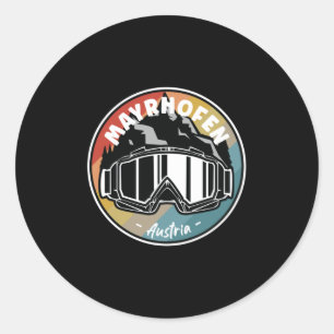 Skifahren in Mayrhofen Österreich Runder Aufkleber
