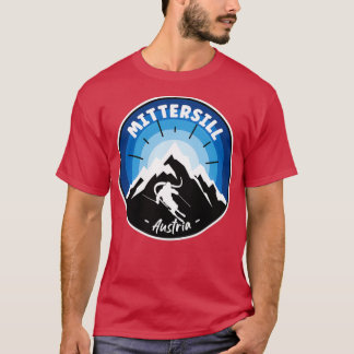 Skifahren in Mittersill Österreich Blau T-Shirt