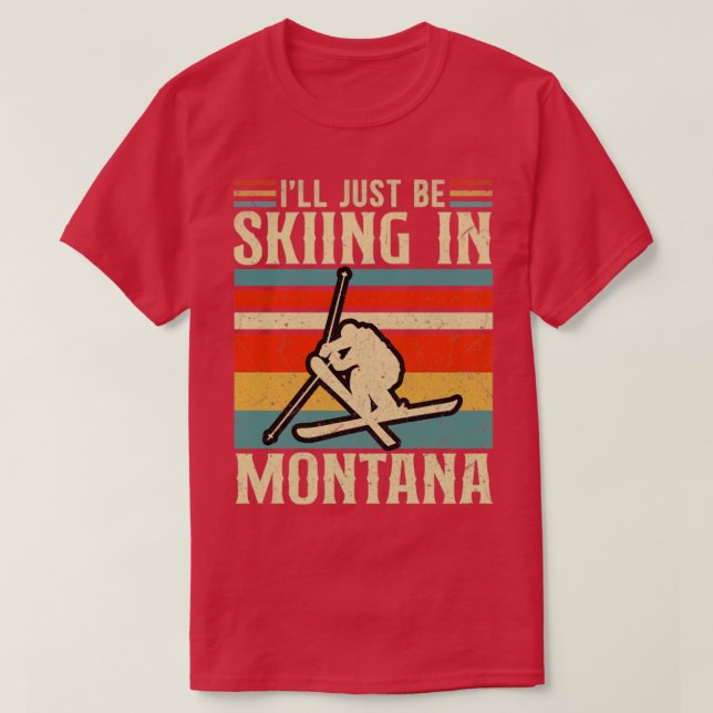 Skifahren in Montana T-Shirt (Design vorne)