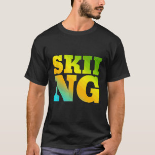 Skifahren in Naturfarben T-Shirt