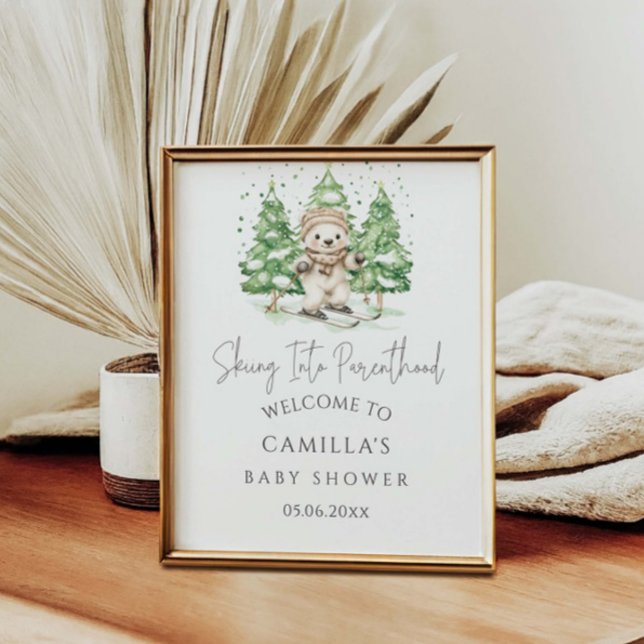 Skifahren in Parenthood Winter Baby Dusche Herzlic Poster (Von Creator hochgeladen)