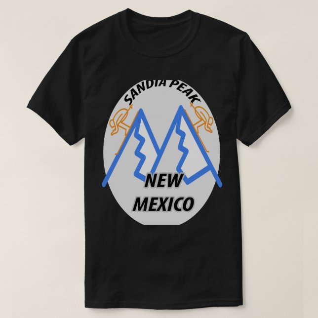 Skifahren in SANDIA PEAK New Mexico Kreis T-Shirt (Design vorne)