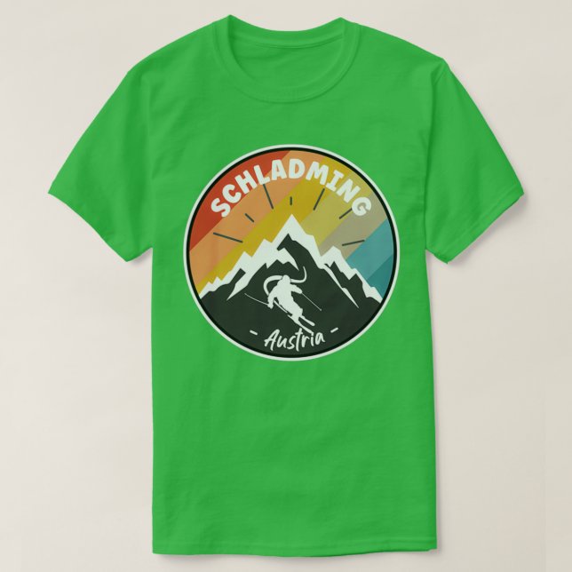 Skifahren in Schladming Österreich T-Shirt (Design vorne)