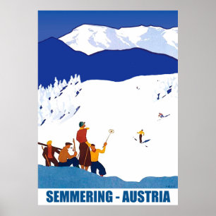 Skifahren in Semmering, Österreich Poster