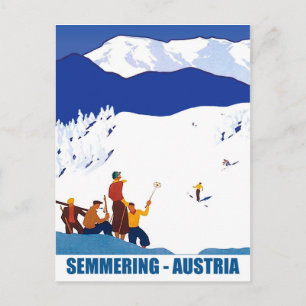 Skifahren in Semmering, Österreich Postkarte