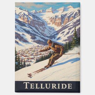 Skifahren in Telluride Colorado Magnet