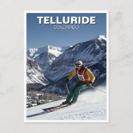 Skifahren in Telluride Colorado Postkarte
