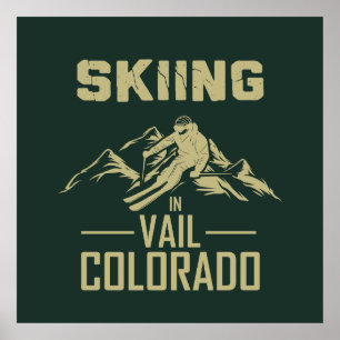 Skifahren in Vail Colorado Poster