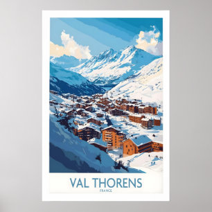 Skifahren in Val Thorens Kunstprint 1 Poster