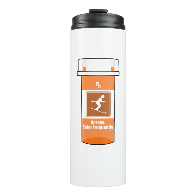 Skifahren ist mein Medikament Thermosbecher (Vorderseite)