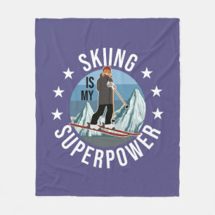 Skifahren ist meine Supermacht Fleecedecke