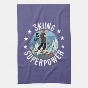 Skifahren ist meine Supermacht Geschirrtuch