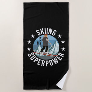 Skifahren ist meine Supermacht Strandtuch