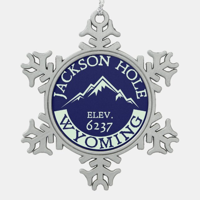 Skifahren Jackson Hole Wyoming, das Snowboard Schneeflocken Zinn-Ornament (Vorderseite)