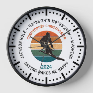 Skifahren Jackson Hole, Wyoming - Mann Skifahrer, Uhr