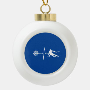 Skifahren Keramik Kugel-Ornament