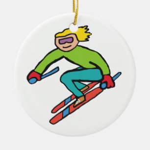 Skifahren Keramik Ornament