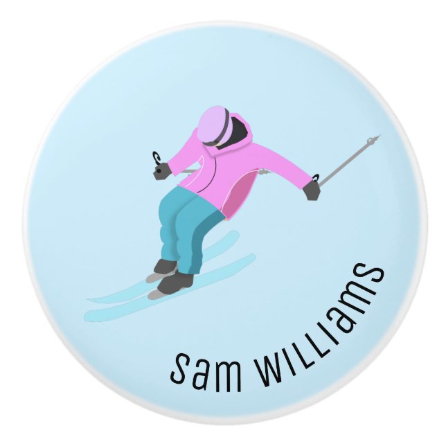 Skifahren Keramikknauf (Vorderseite)