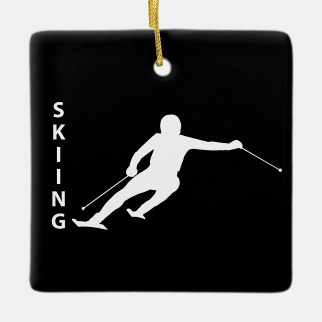 Skifahren Keramikornament (Vorderseite)