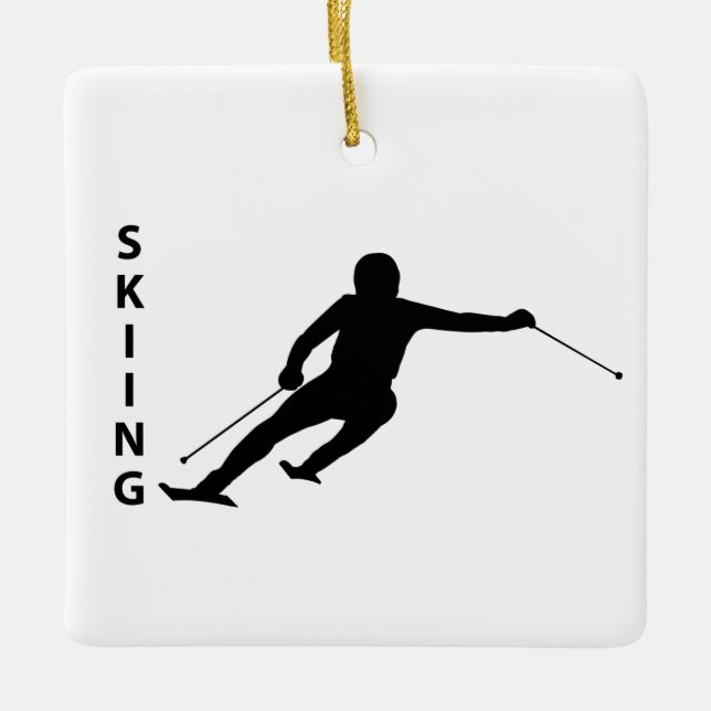 Skifahren Keramikornament (Vorderseite)