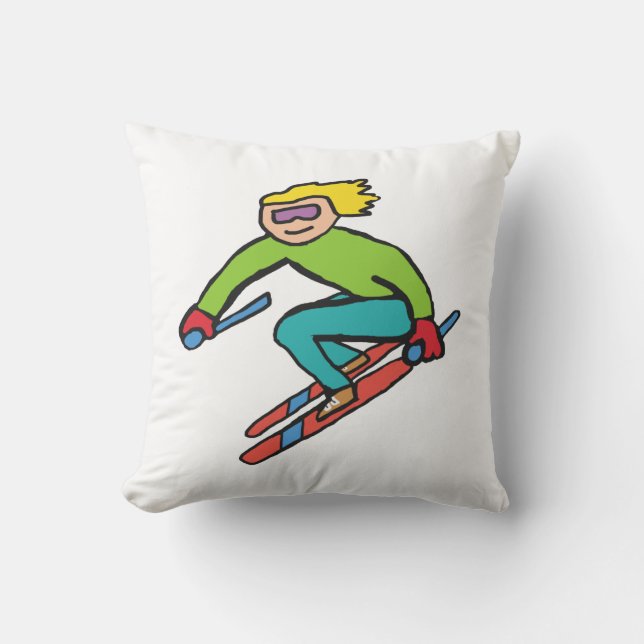 Skifahren Kissen (Vorderseite)