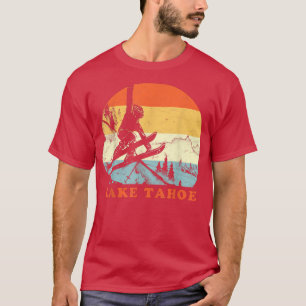 Skifahren Lake Tahoe, Kalifornien Vintage Retro Sc T-Shirt