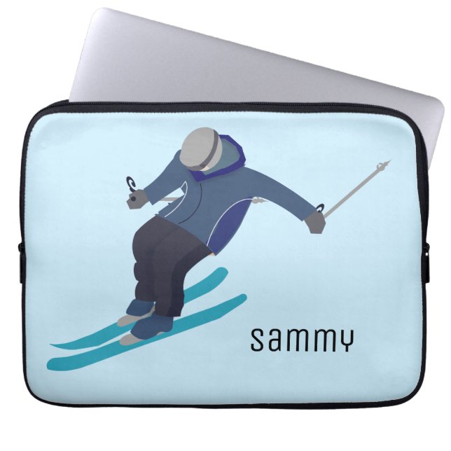 Skifahren Laptopschutzhülle (Vorderseite)