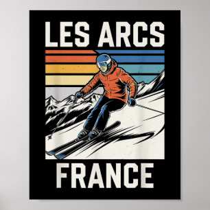 Skifahren Les Arcs Frankreich, Französischer Ski F Poster