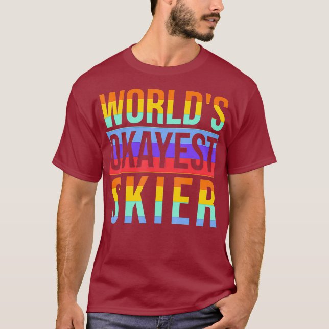 Skifahren LGBT Gay Les Okest Skier T-Shirt (Vorderseite)