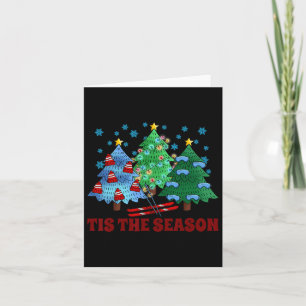 Skifahren Lover Xmas Skifahren Weihnachten Baum We Karte