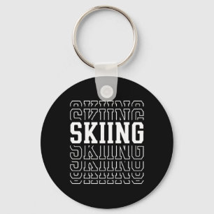 Skifahren Lustiger geschichteter Text Skifahrer Sk Schlüsselanhänger
