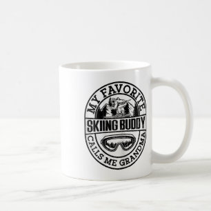 Skifahren Lustiger Skifahrender Oma Schnee Skilieb Kaffeetasse
