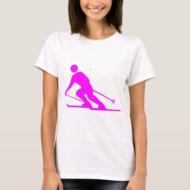 Skifahren - Magenta T-Shirt (Vorderseite)